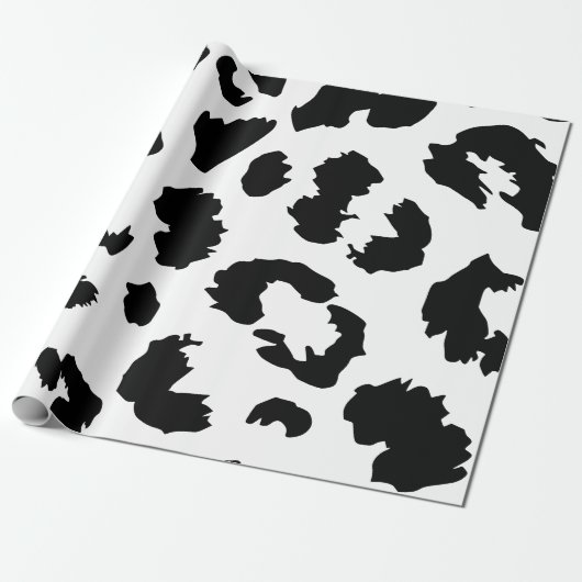 Schwarzweißleoparddruck Geschenkpapier (Ungerollt)