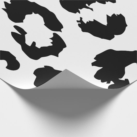Schwarzweißleoparddruck Geschenkpapier (Ecke)