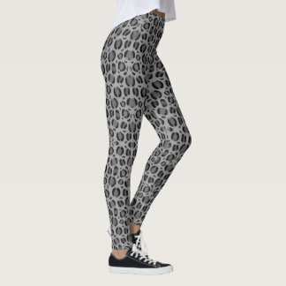 Schwarzweißleoparddruck Leggings