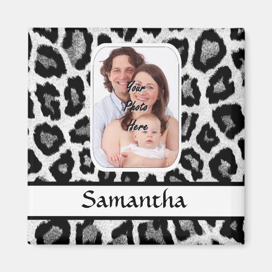 Schwarzweißleoparddruck Magnet (Vorne)