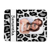 Schwarzweißleoparddruck Magnet (Horizontal)