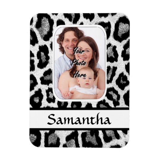Schwarzweißleoparddruck Magnet (Vertikal)