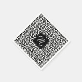 Schwarzweißleoparddruck mit benutzerdefinierter Mo Serviette (Ecke)