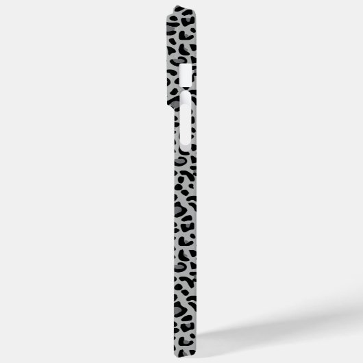 Schwarzweißleoparddruck | Monogramm Case-Mate iPhone Hülle (Rückseite / Links)