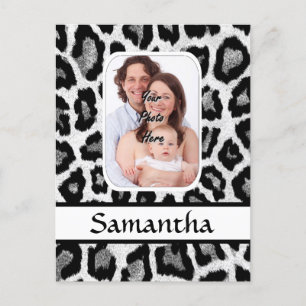 Schwarzweißleoparddruck Postkarte