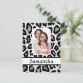Schwarzweißleoparddruck Postkarte (Stehend Vorderseite)