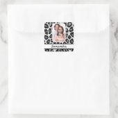 Schwarzweißleoparddruck Quadratischer Aufkleber (Tasche)