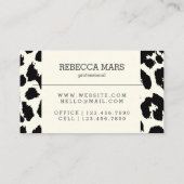 Schwarzweißleoparddruck Visitenkarte (Rückseite)