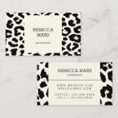 Schwarzweißleoparddruck Visitenkarte (Vorne/Hinten)