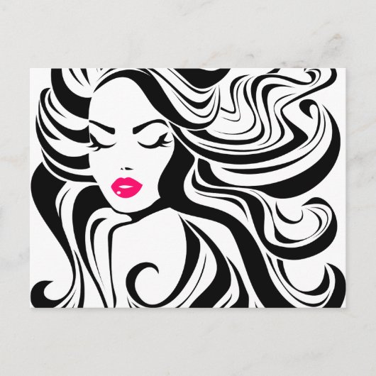 Schwarzweißmädchen Vintag Postkarte (Vorderseite)