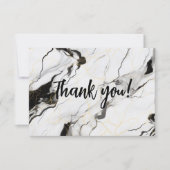 Schwarzweißmarmor Danke Karte (Vorderseite)