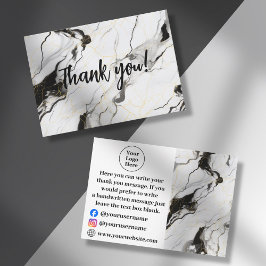 Schwarzweißmarmor Danke Karte