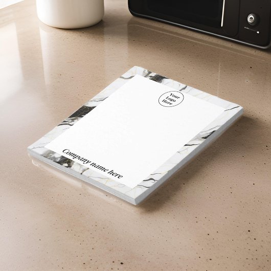 Schwarzweißmarmor Notepad Notizblock