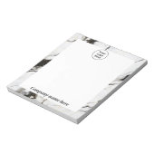 Schwarzweißmarmor Notepad Notizblock (Rotiert)