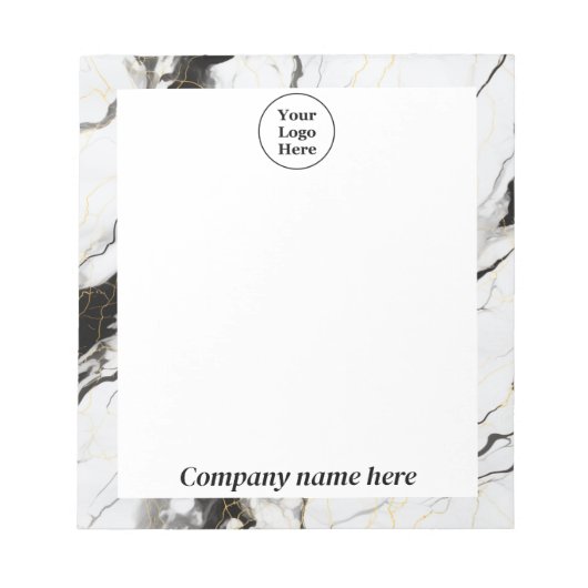 Schwarzweißmarmor Notepad Notizblock (Vorderseite)