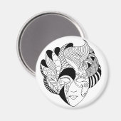 Schwarzweißmaske Magnet (Vorderseite/Rückseite)