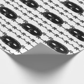 Schwarzweißmaske mit Vintagem Party Geschenkpapier (Ecke)