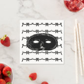 Schwarzweißmaske mit Vintagem Party Serviette (Beispiel)