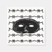 Schwarzweißmaske mit Vintagem Party Serviette (Vorderseite)