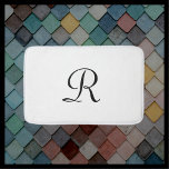 Schwarzweißmatte mit Mit Monogramm Plüsch Badematte<br><div class="desc">Diese weiche Badematte kann eine beliebige Hintergrundfarbe sein - klicken Sie einfach auf Anpassen. Der Standardhintergrund ist weiß; Monogramm ist schwarz. Ein tolles Geschenk für eine Hochzeit oder Hauswärmung. Alle Rechte vorbehalten © 2015 Alan & Marcia Socolik.</div>