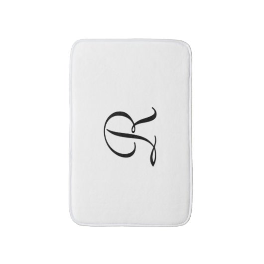 Schwarzweißmatte mit Mit Monogramm Plüsch Badematte (Vorderseite Vertikal)