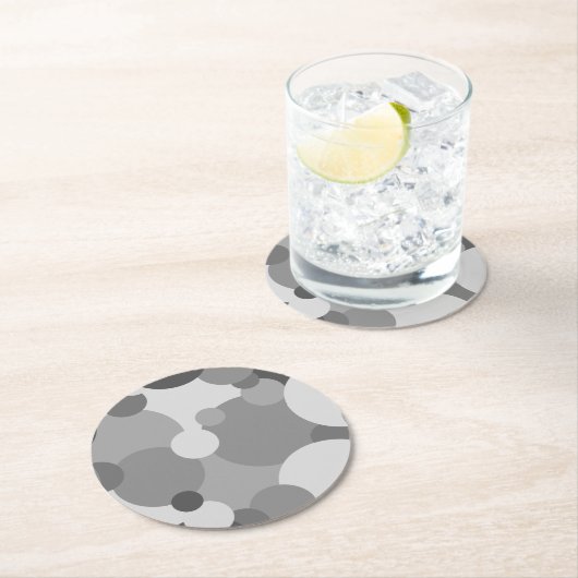 Schwarzweißmoleküle Papier-Untersetzer Runder Pappuntersetzer (Vor Ort)