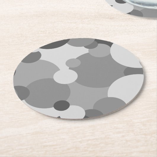 Schwarzweißmoleküle Papier-Untersetzer Runder Pappuntersetzer (Angewinkelt)