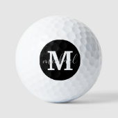 Schwarzweißmonogramm personalisiert golfball (Vorderseite)