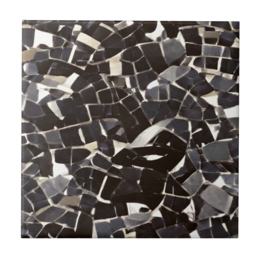 Schwarzweißmosaik fliese (Vorderseite)