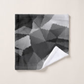 Schwarzweißmosaikmuster Badhandtuch Set (Waschlappen)