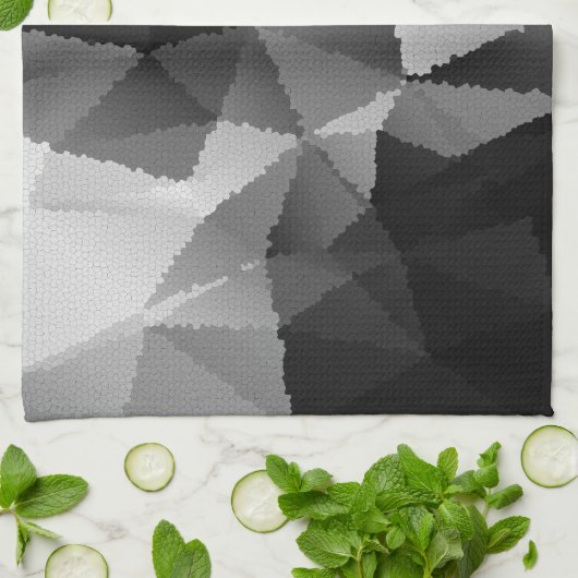 Schwarzweißmosaikmuster Geschirrtuch (Gefaltet)