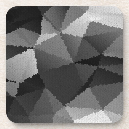 Schwarzweißmosaikmuster Getränkeuntersetzer (Vorderseite)