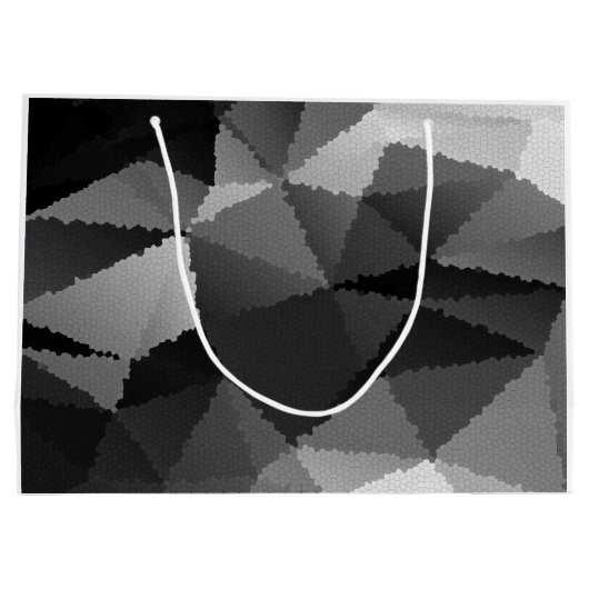 Schwarzweißmosaikmuster Große Geschenktüte (Rückseite)