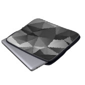Schwarzweißmosaikmuster Laptopschutzhülle (Vorne Knopf)