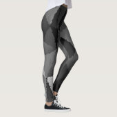 Schwarzweißmosaikmuster Leggings (Rechts)