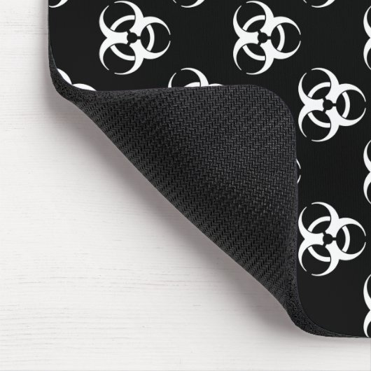Schwarzweißmousepad mit weißer Biogefährdung mit b Mousepad (Ecke)