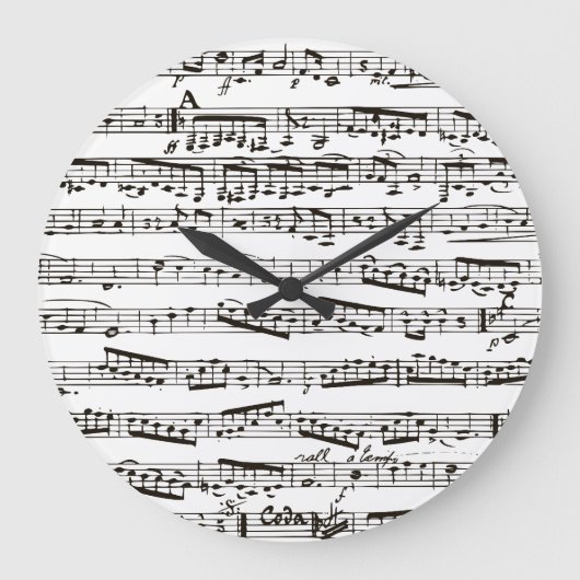 Schwarzweißmusik Große Wanduhr (Vorderseite)