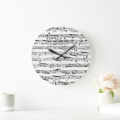 Schwarzweißmusik Große Wanduhr (Zuhause)