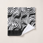 Schwarzweißmuster Badhandtuch Set (Waschlappen)