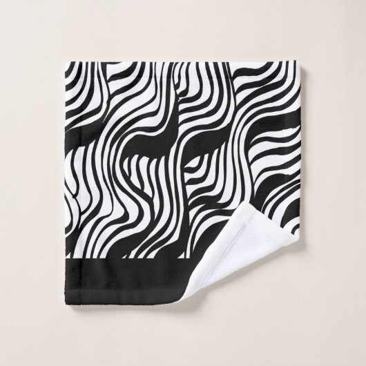 Schwarzweißmuster Badhandtuch Set (Waschlappen)