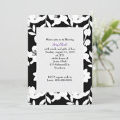 Schwarzweißmuster-Brautparty Einladung (Stehend Vorderseite)