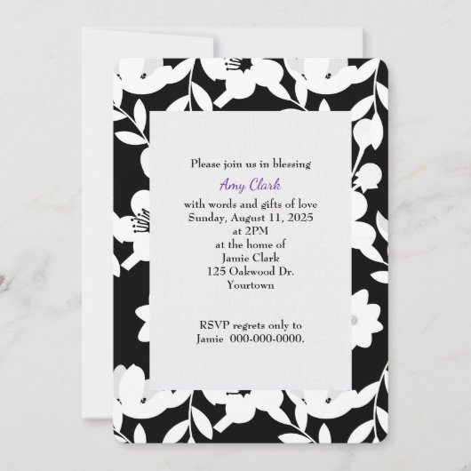 Schwarzweißmuster-Brautparty Einladung (Vorderseite)