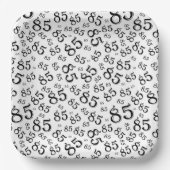 Schwarzweißmuster des 85. Party Pappteller (Vorderseite)