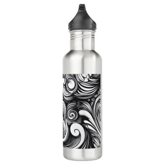 Schwarzweißmuster Edelstahlflasche (Rechts)