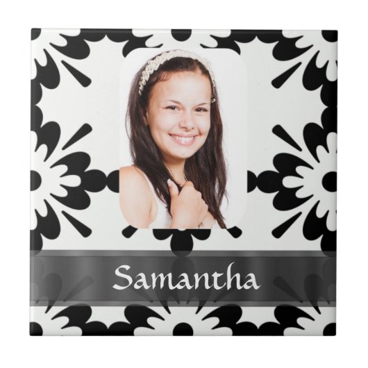 Schwarzweißmuster Fliese (Vorderseite)