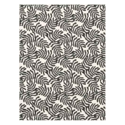 Schwarzweißmuster für abstrakte Blätter Tischdecke (Vorderseite)