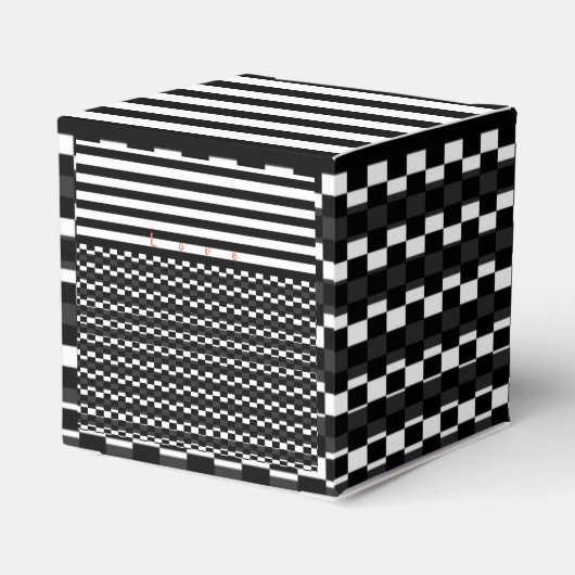 Schwarzweißmuster Geschenkschachtel (Rückseite)