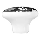 Schwarzweißmuster, Graumuster, nahtlose Blume Keramikknauf (Seitenansicht)