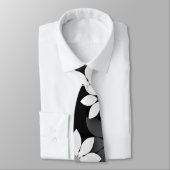 Schwarzweißmuster, Graumuster, nahtlose Blume Krawatte (Gebunden)