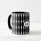 Schwarzweißmuster, Ihre Initialen oder Monogramme Tasse (Vorderseite Links)